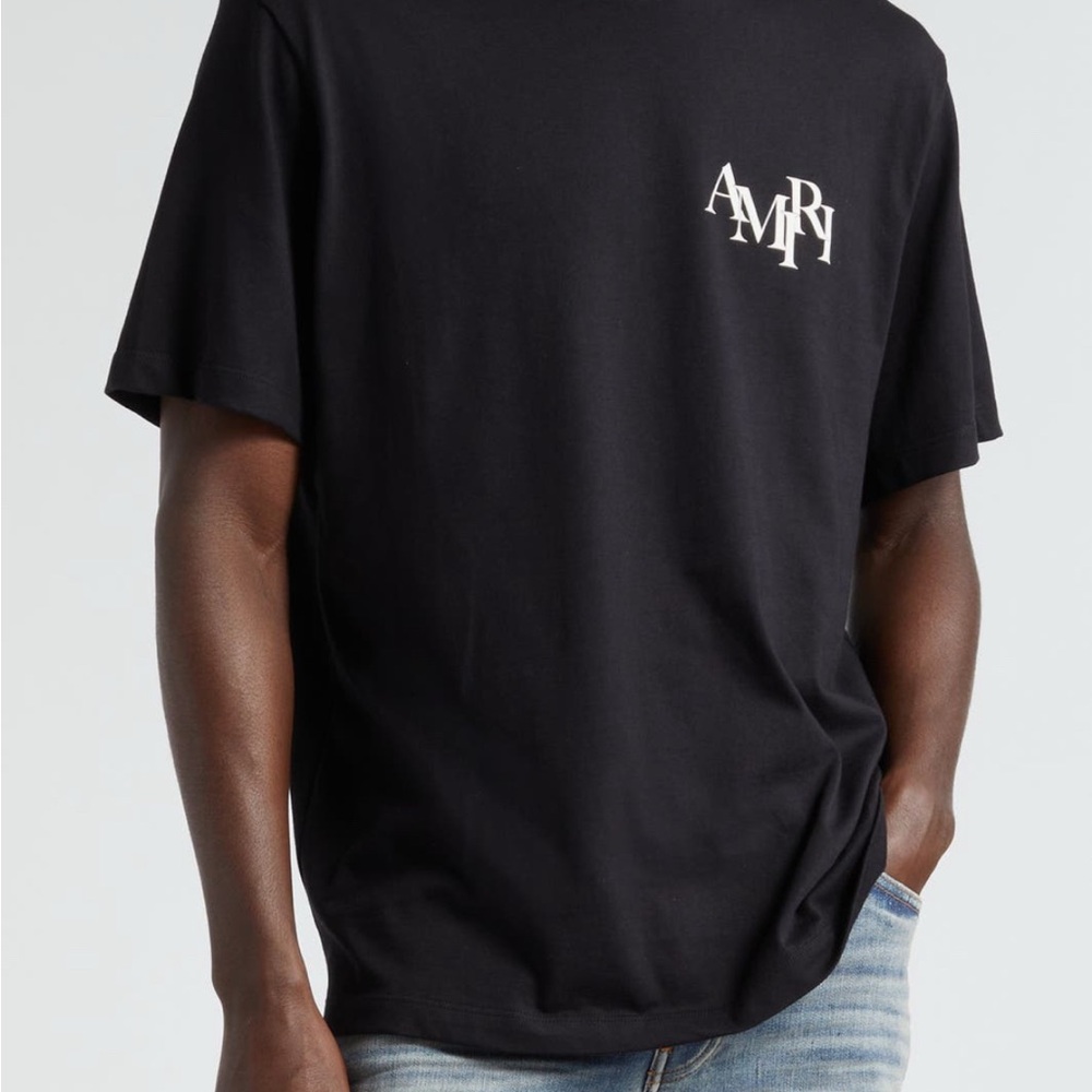 AMIRI STAGGERED LOGO GRAPHIC T-SHIRT